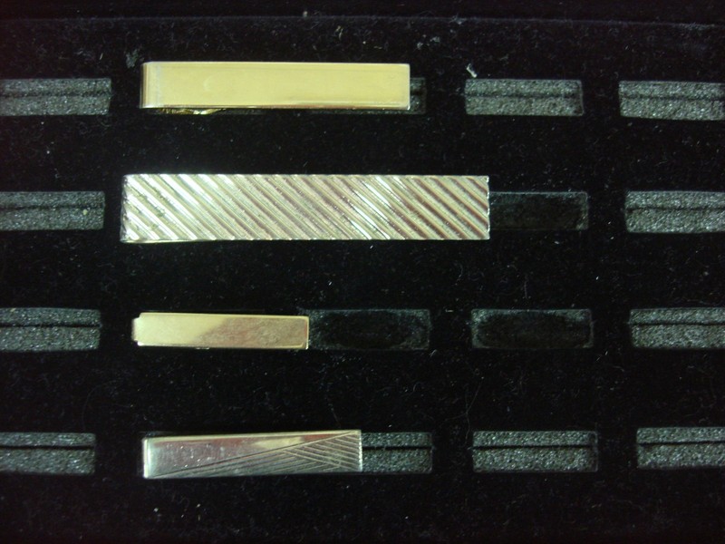 Vintage gold tone tie clips, lot of 4
