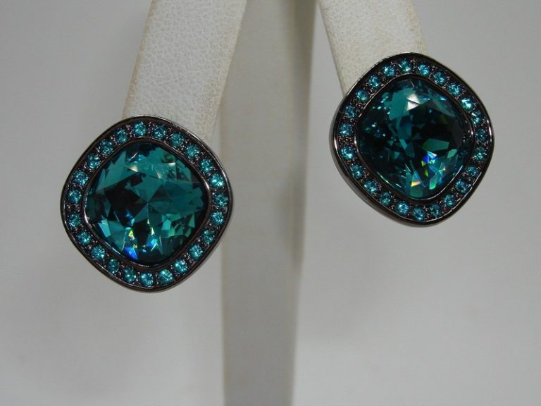 Vintage Givenchy blue rhinestone earrings
