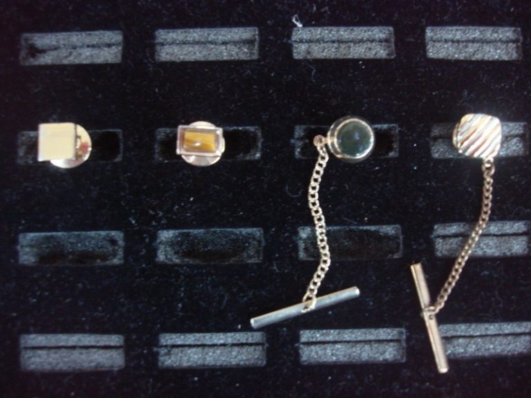 Vintage gold-tone tie tacks, lot of 4