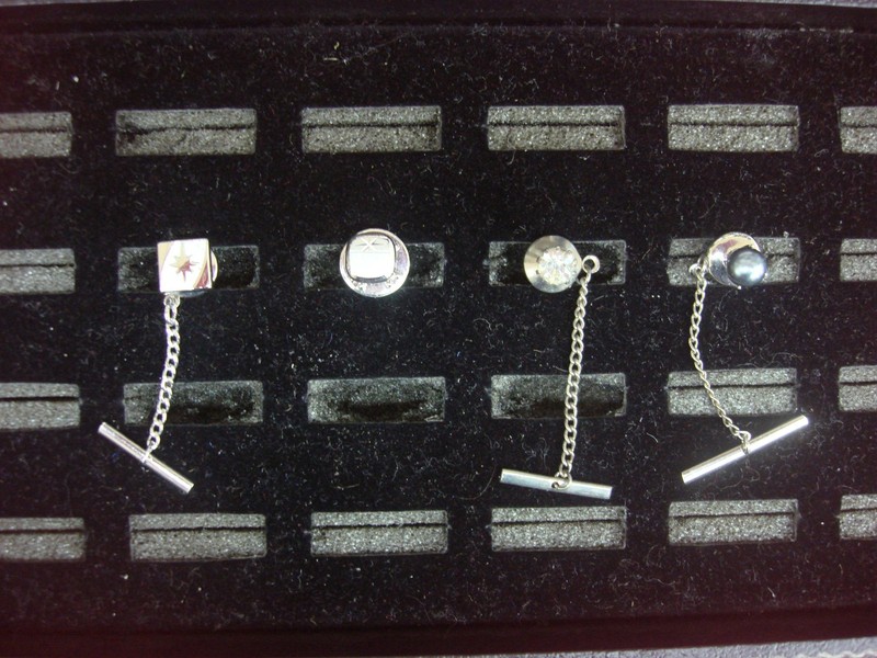 Vintage Silver Tone Tie Tack Set