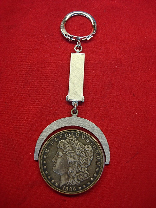 Vintage Anson Morgan Silver Dollar Keychain, Excellent Condition
