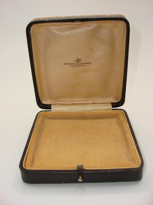 Vintage Strawbridge & Clothier Art Deco Leather Jewelry Box - Philadelphia