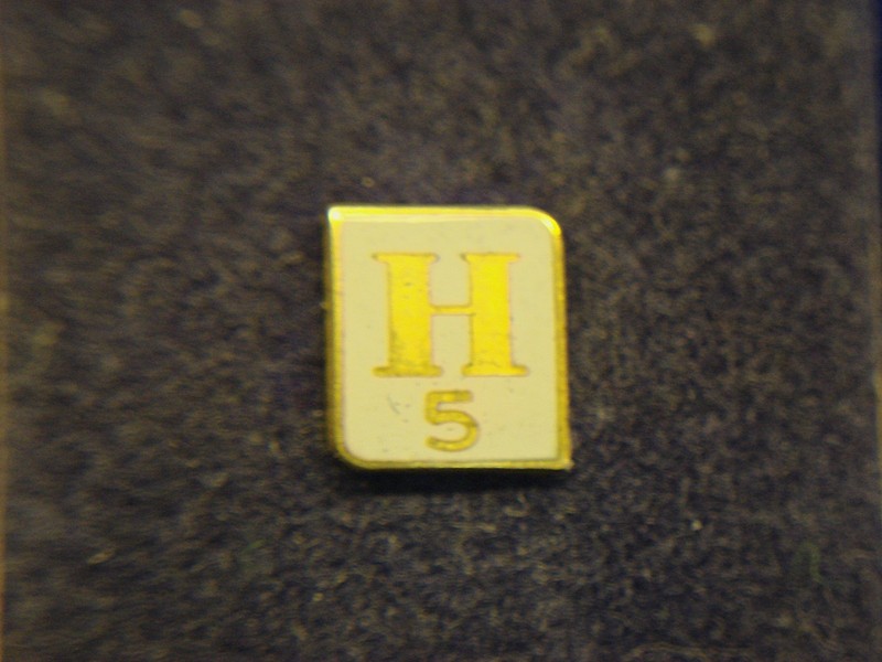 Vintage Honeywell lapel pin, gold tone enamel