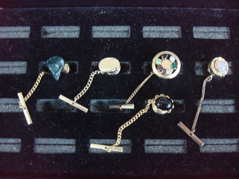 Vintage gold-tone tie tack set of 5