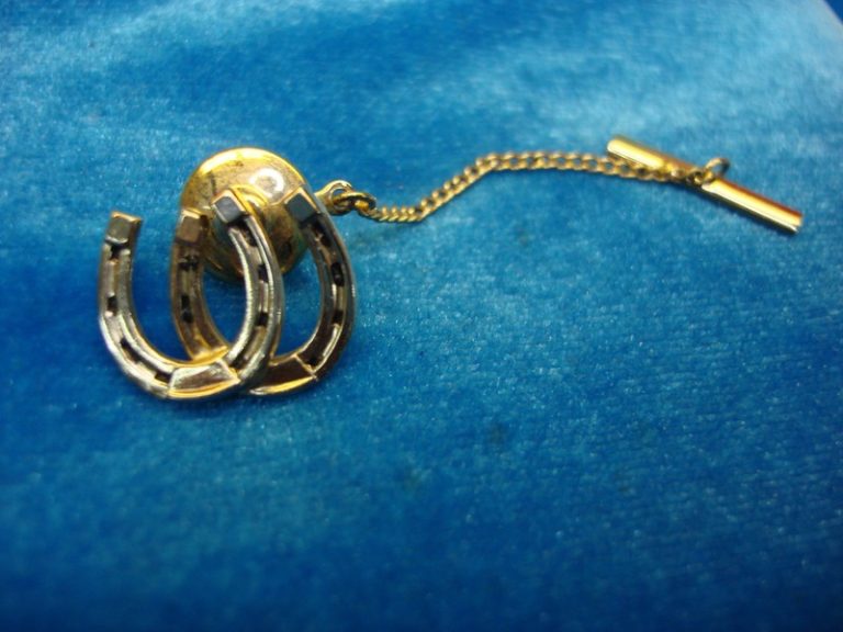 Vintage Gold-Tone Horseshoe Tie Tac/Lapel Pin - Excellent Condition