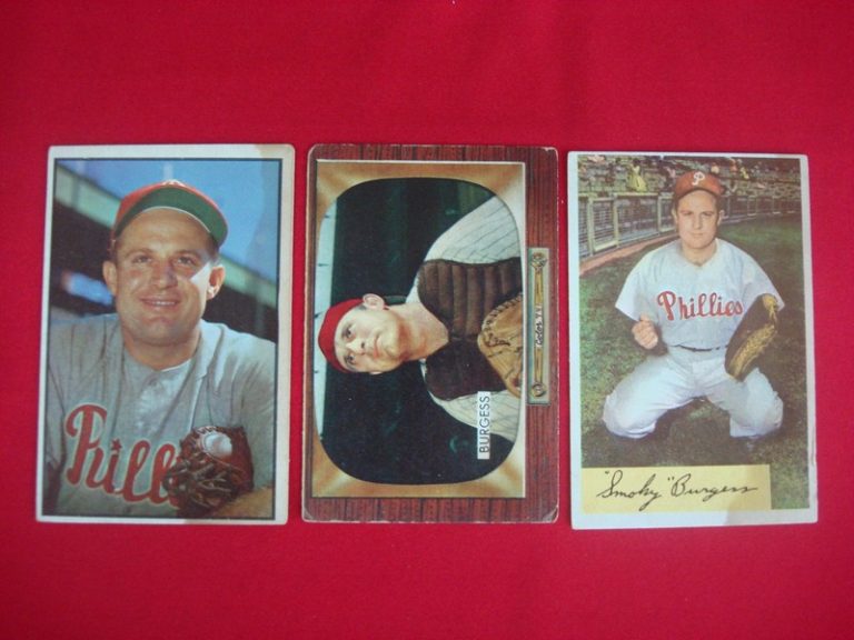 Vintage Forrest 'Smoky' Burgess Bowman Baseball Cards (1953-1955)