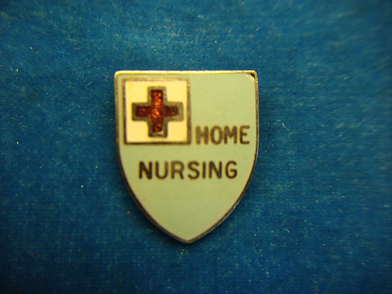 Vintage Red Cross Home Nursing Enamel Lapel Pin