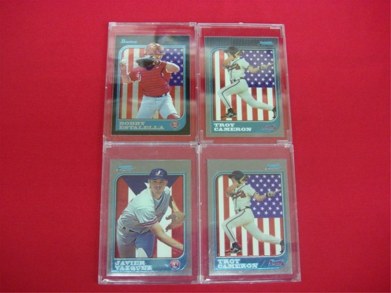 Lot of 4 PSA graded 1998 Bowman Chrome International Javier Vazquez rookie cards