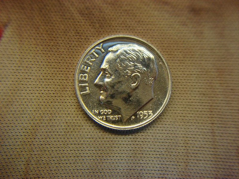1953 Proof Roosevelt Dime in excellent uncleaned condition