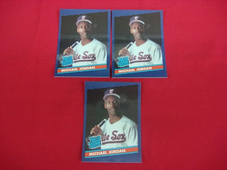 Three 1986 Donruss Michael Jordan rookie baseball cards