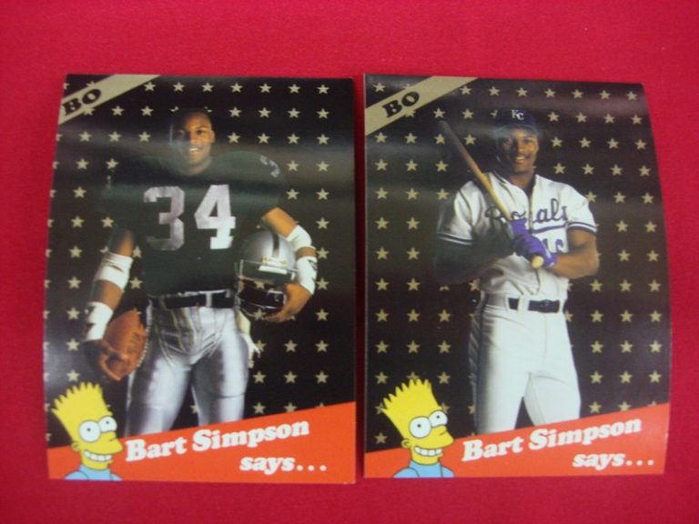 Bo Jackson and Bart Simpson 2-card set from Bart's Superstars Series 1