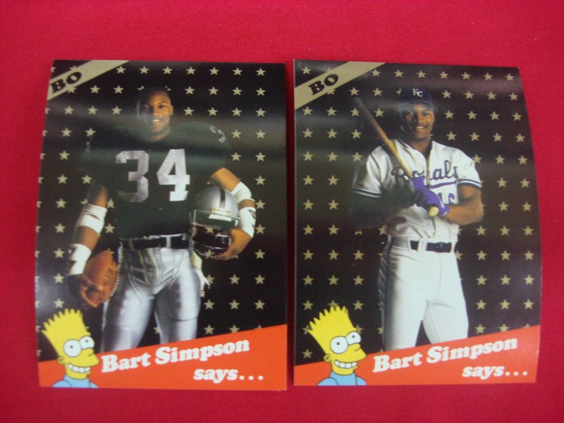 Bo Jackson and Bart Simpson 2-card set from Bart's Superstars Series 1
