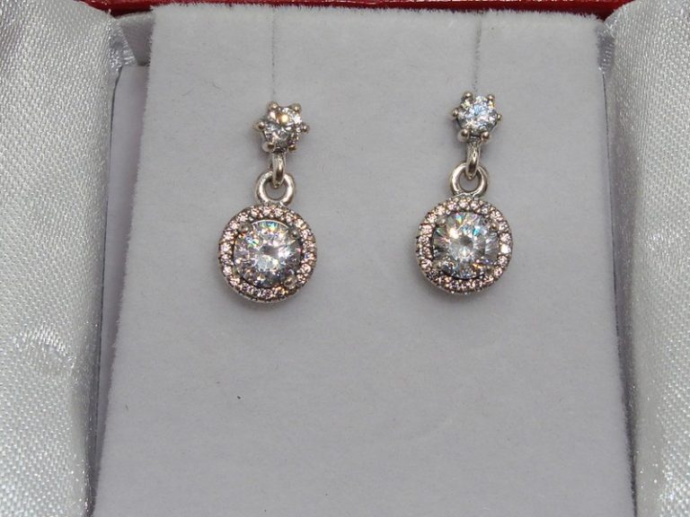 Pandora Sterling Silver Sparkling CZ Dangle Earrings