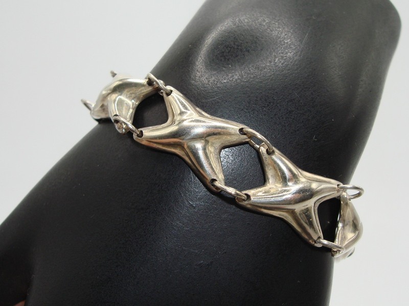 Vintage Sterling Silver X Link Bracelet