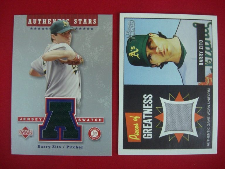 Barry Zito jersey relic baseball card lot