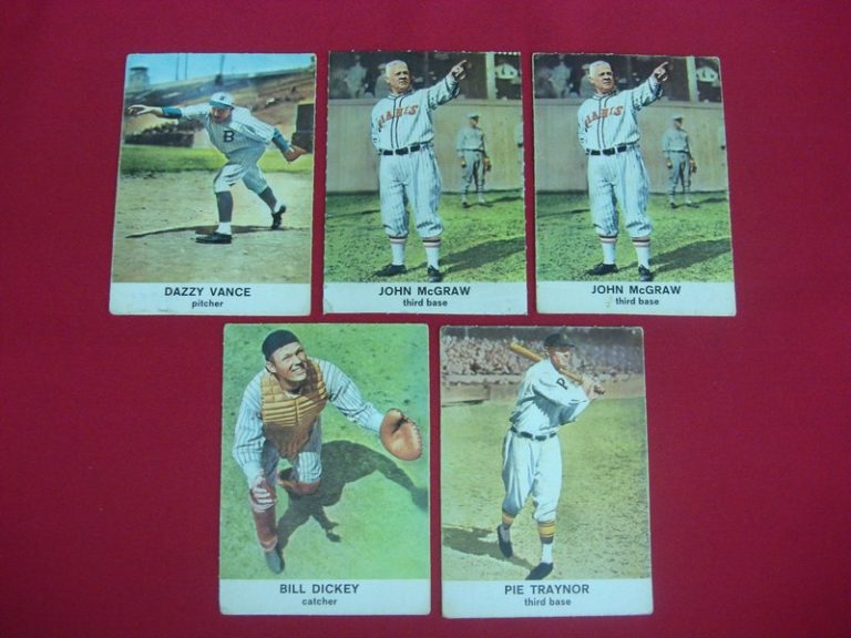 Vintage 1961 Golden Press baseball card lot featuring Vance, Dickey, McGraw & Traynor