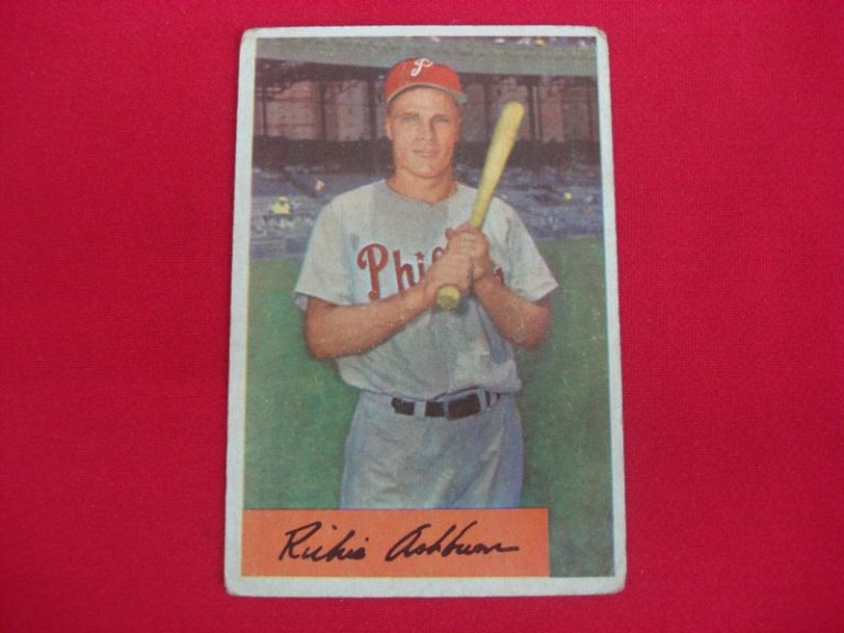 1954 Bowman Richie Ashburn #15 Philadelphia Phillies Baseball Card - PSA Graded