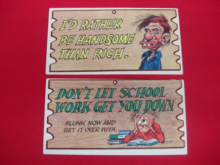 Vintage 1959 Topps Wacky Plak Card Lot of 2
