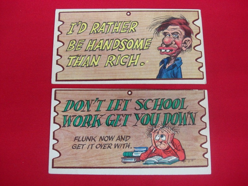 Vintage 1959 Topps Wacky Plak Card Lot of 2