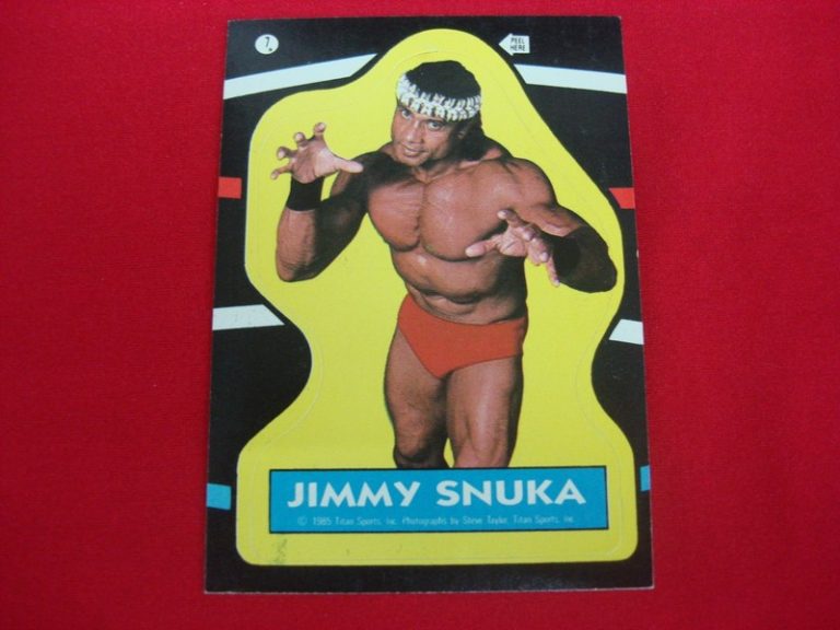 Vintage 1985 Topps WWF Jimmy Snuka Sticker Card #7