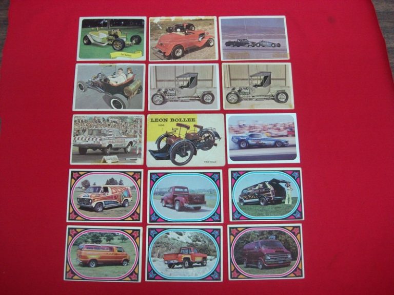 Vintage car trading cards (15-card lot)