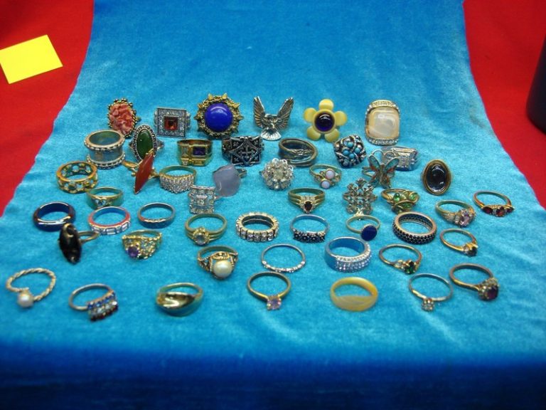 Vintage and modern ring lot of 50, estate jewelry collection