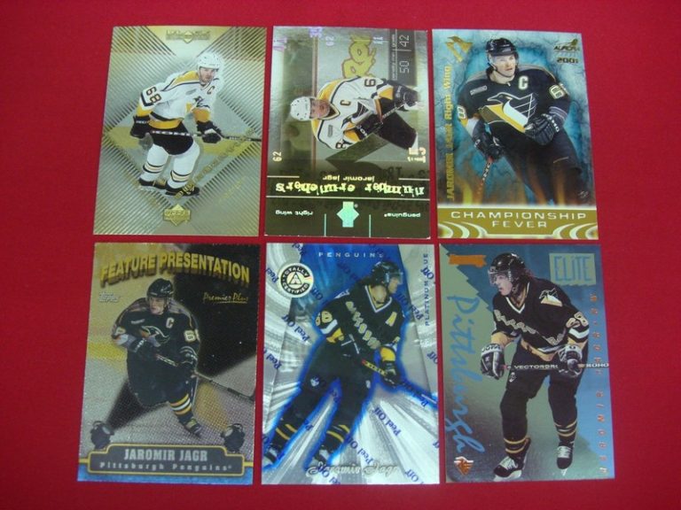 Jaromir Jagr foil hockey card lot (6 cards, Penguins, serial #s & parallels)