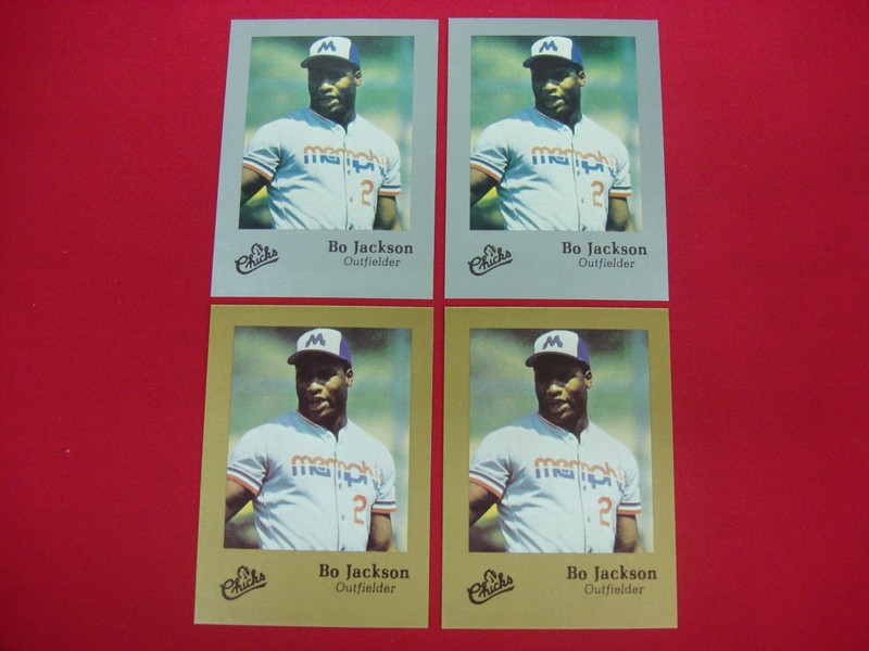 Bo Jackson Minor League Cards Reprint Set (Memphis Chicks, 4-Card Lot)
