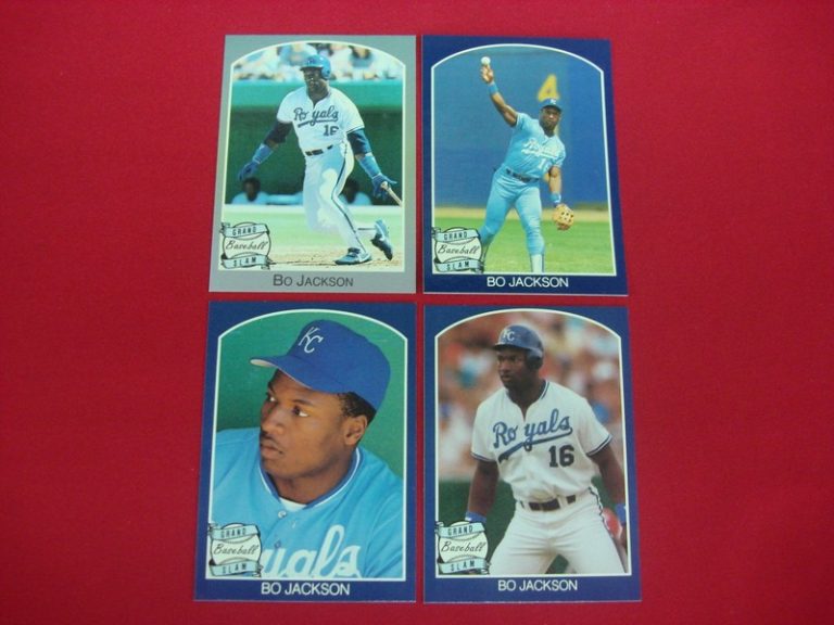 BO JACKSON & Royals Baseball Cards - Broder Grand Slam 4-Card Lot
