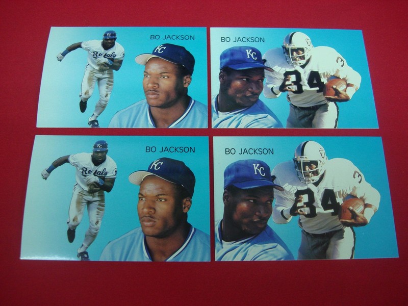 Vintage Bo Jackson Broder Type Sports Cards, Royals & Raiders