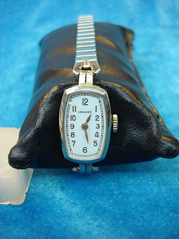 Vintage Longines ladies wristwatch with 10K white gold case and engraved back.