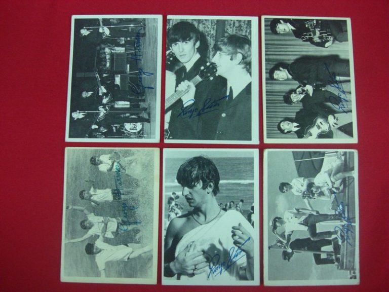 Lot of 6 vintage 1964 Topps The Beatles black and white trading cards