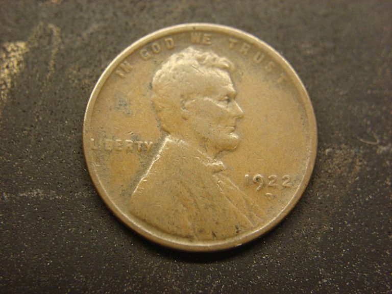 1922-D Lincoln Cent with weak reverse strike