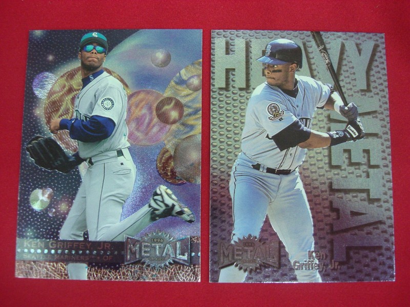 Ken Griffey Jr. 1996 Fleer Metal Universe Base & Heavy Metal Insert Foil Set