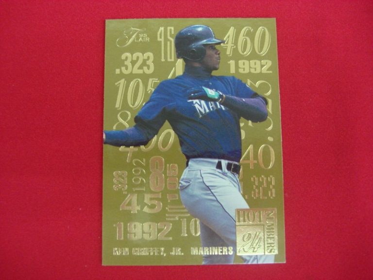 Ken Griffey Jr. 1995 Flair Hot Numbers GOLD FOIL #4 Rookie Card - Baseball Insert