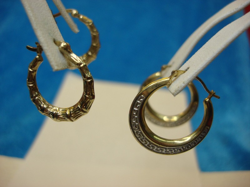Sterling silver and gold vermeil hoop earrings set (3/4" & 1")
