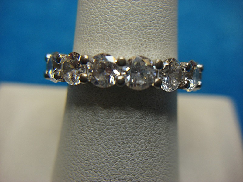 Sterling Silver Diamond Simulant Ring - Size 9