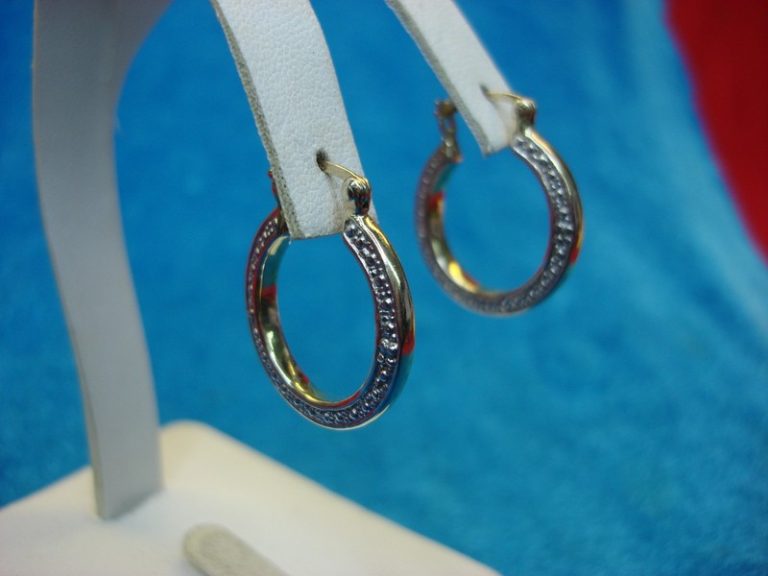 Gold vermeil sterling silver hollow hoop earrings (7/8 inch)