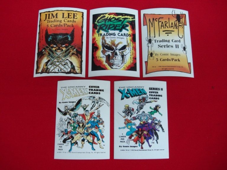 Set of vintage 1990 Marvel comic book stickers featuring Ghost Rider, McFarlane, Jim Lee & X-Men designs.