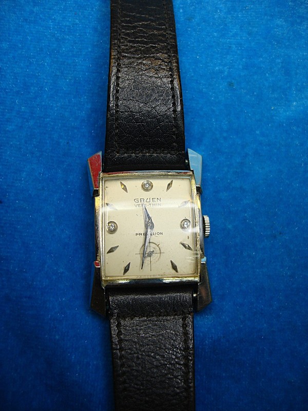 Vintage Gruen Veri-Thin Curvex Diamond Dial Watch - 10K Gold Filled, Excellent Condition