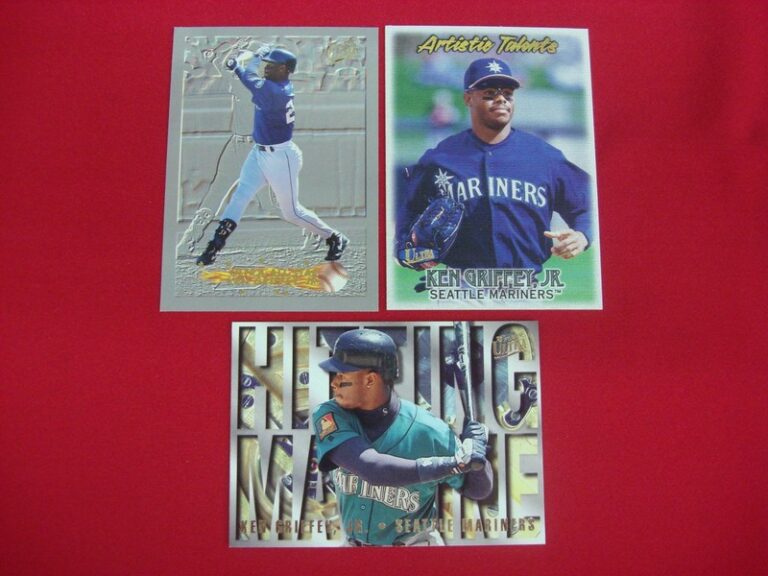 Vintage Ken Griffey Jr. Fleer Ultra Baseball Cards (1993, 1995, 1998)