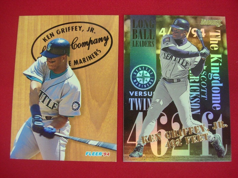 Ken Griffey Jr. 1994 Donruss Long Ball & Fleer Lumber Company Dual Card Set