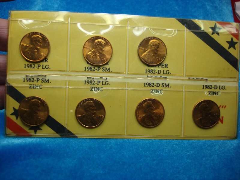 Complete set of uncirculated 1982 Lincoln Memorial Cents in P & D varieties