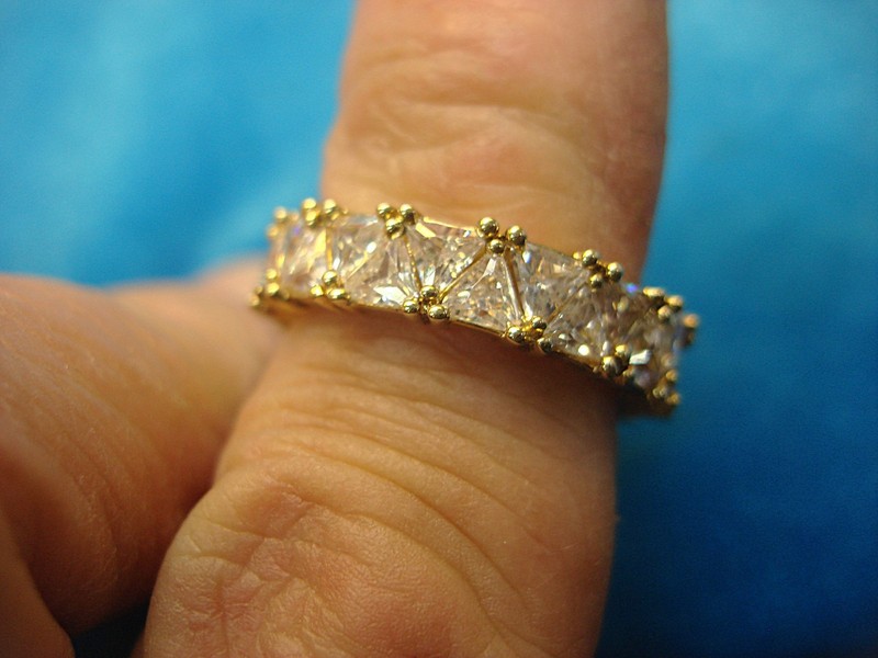 Trillion cut CZ ring, size 8