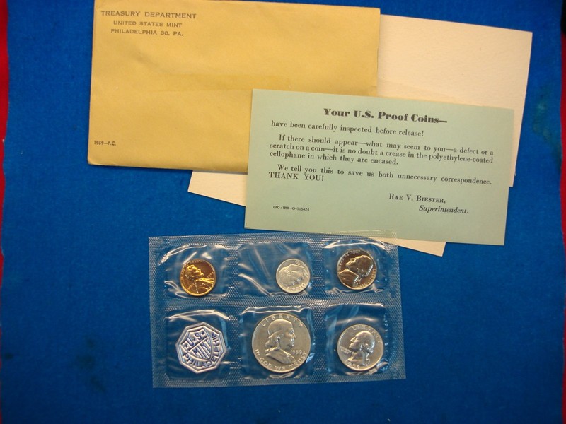 1959 US Proof Set in original envelope, pristine condition