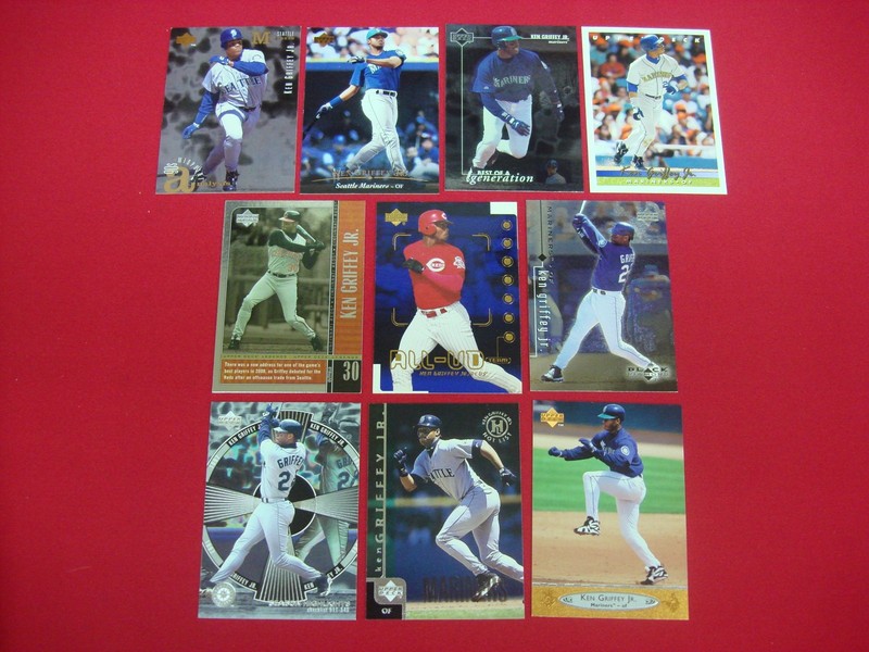 10 graded Ken Griffey Jr. Upper Deck baseball cards from the Seattle Mariners