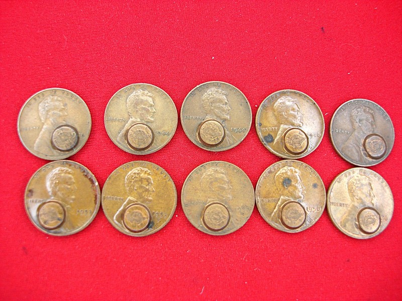 Rare Shriners/Masonic Lincoln Wheat Cent Lot (10 Coins) - Variety of Dates