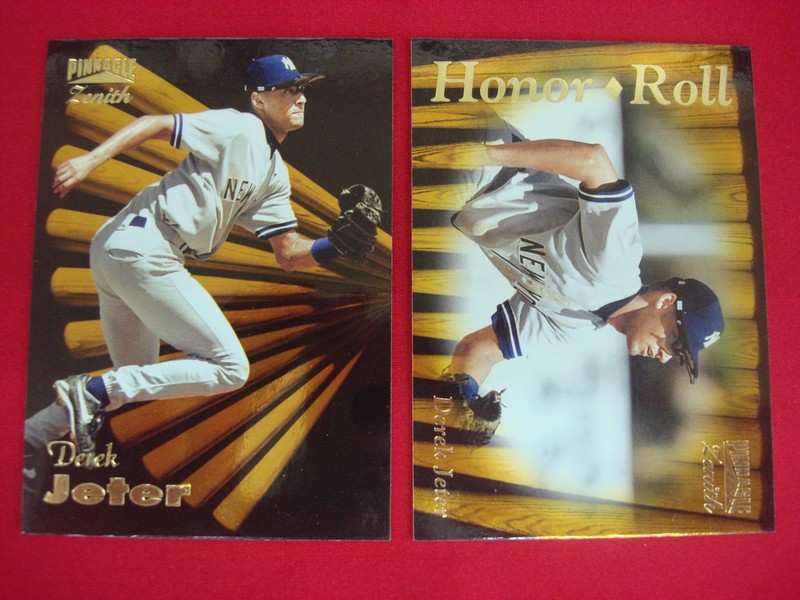 Derek Jeter 1996 Pinnacle Zenith #93 & #147 Honor Roll Foil Baseball Card 2-Card Lot
