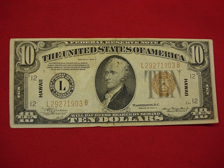 1934A 'HAWAII' $10 Federal Reserve Note - WWII Pacific Theater Currency