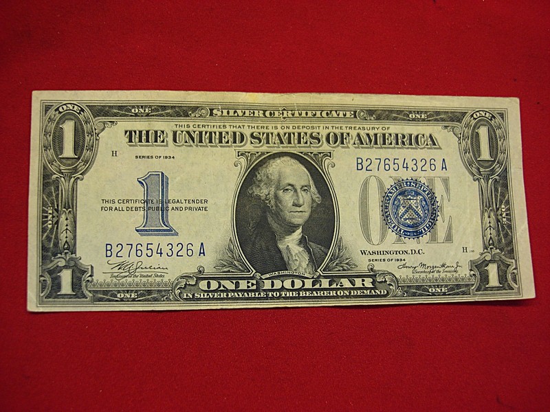 1934 $1 Silver Certificate - Julian/Morgenthau Jr. - High End Circulated Condition